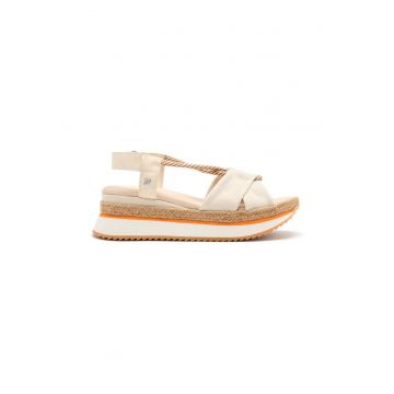 Sandale din panza cu talpa wedge