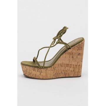 Sandale din piele cu talpa wedge Calabria