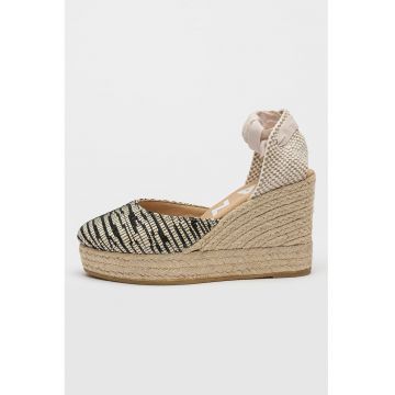 Sandale-espadrile wedge cu model zebra