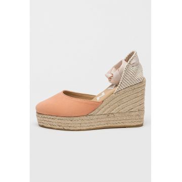 Sandale-espadrile wedge de piele