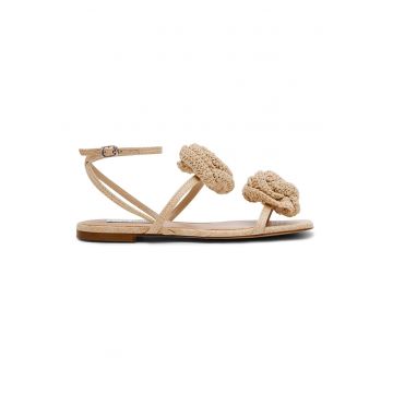 Sandale flatform cu aplicatii florale