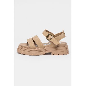 Sandale flatform cu catarama