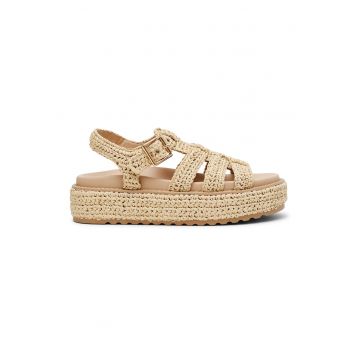 Sandale flatform cu design impletit