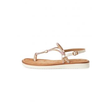 Sandale slingback cu detalii de piele