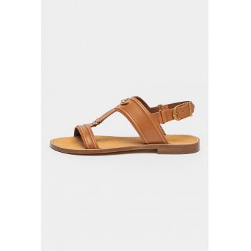 Sandale slingback din piele