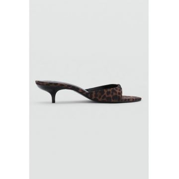 Sandale slip-on cu toc kitten