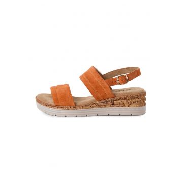 Sandale wedge cu catarama