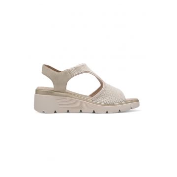 Sandale wedge cu velcro