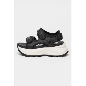 Sandale wedge cu velcro