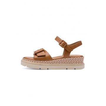 Sandale wedge de piele