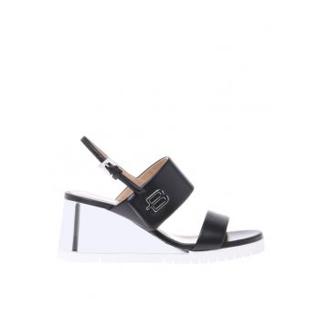 Sandale wedge de piele