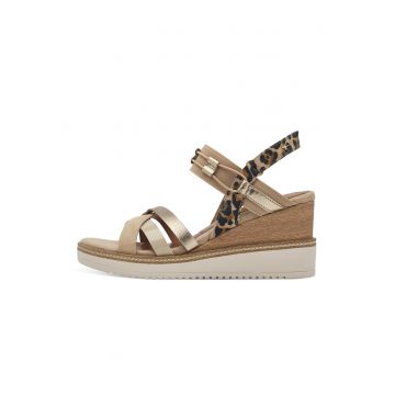 Sandale wedge de piele