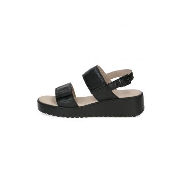 Sandale wedge de piele cu velcro