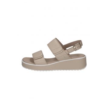 Sandale wedge de piele cu velcro