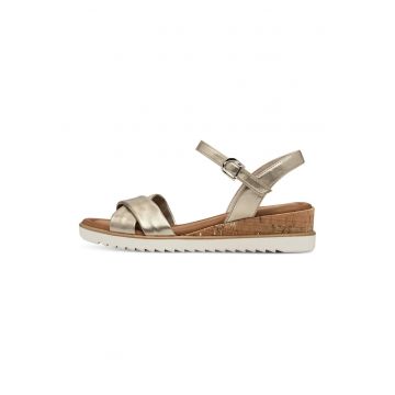 Sandale wedge de piele ecologica
