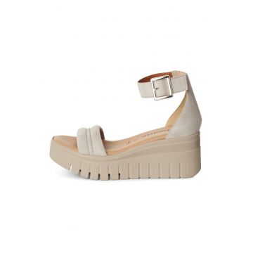 Sandale wedge de piele intoarsa