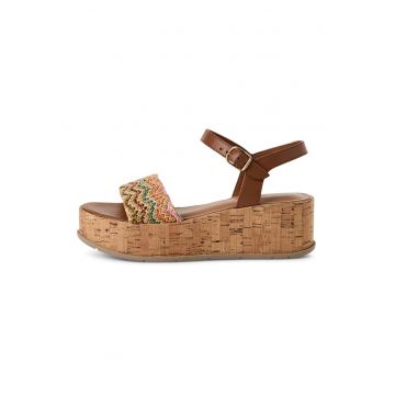 Sandale wedge din piele