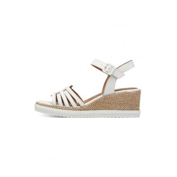 Sandale wedge din piele