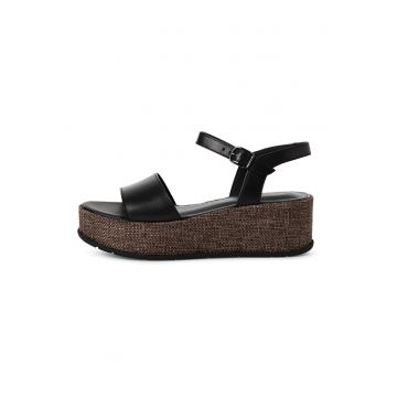 Sandale wedge din piele