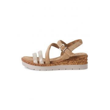 Sandale wedge din piele