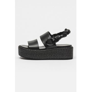 Sandale wedge din piele ecologica Opal