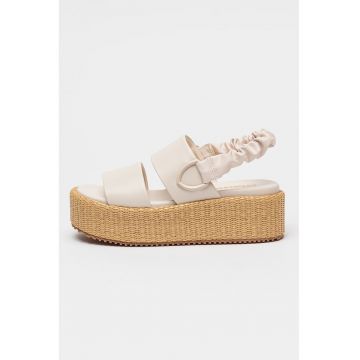 Sandale wedge din piele ecologica Opal