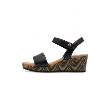 Sandale wedge din piele si piele ecologica