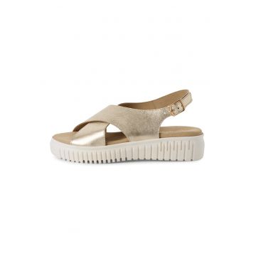 Sandale wedge din piele