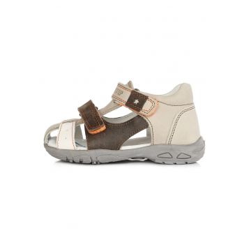 Sandale Baietei -  din Piele - cu Scai - Flexibile - AC290-7003 - Maro -