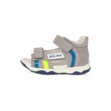 Sandale Baieti -  cu Talpa din Cauciuc Flexibil - Gri - AC64-226B - 20 - Gri