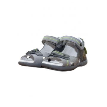 Sandale Baieti -  Inchise la Spate - din Piele - Gri - AC048-801 - Gri