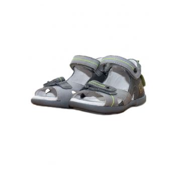 Sandale Baieti -  Inchise la Spate - din Piele - Gri - AC048-801 - Gri