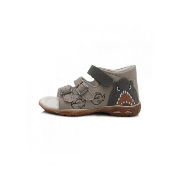 Sandale Baieti -  Piranha - din Piele - Flexibile - AC290-7042A - Gri -