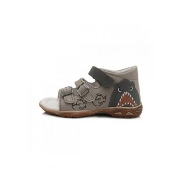 Sandale Baieti -  Piranha - din Piele - Flexibile - AC290-7042A - Gri -