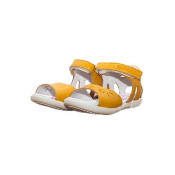 Sandale cu Scai -  din Piele - Inchise la Spate - AC048-802A - Galben