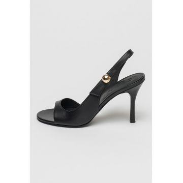Sandale de piele cu toc clasic