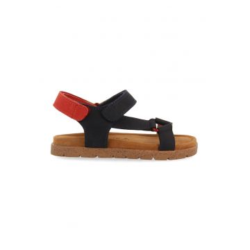 Sandale de piele cu velcro Depoe - Rosu/Bleumarin