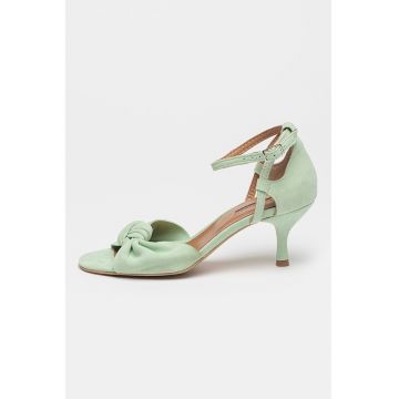 Sandale de piele intoarsa cu nod frontal