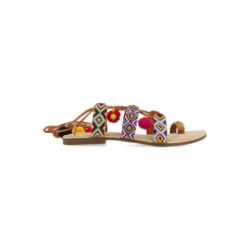 Sandale decorate cu margele Dyani - Multicolor