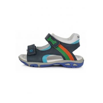 Sandale din Piele Baieti -  Bone - Talpa Flexibila - AC290-833 - Bleumarin