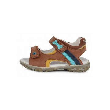 Sandale din Piele Baieti -  Bone - Talpa Flexibila - AC290-833B - Maro