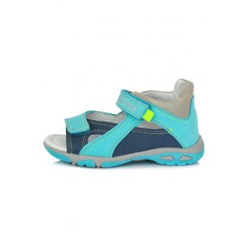 Sandale din Piele Baieti -  cu Scai - Talpa Flexibila - AC290-831 - Albastru