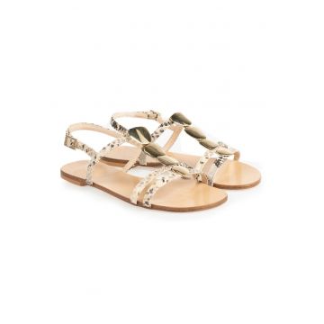 Sandale din piele cu model cu reptila -