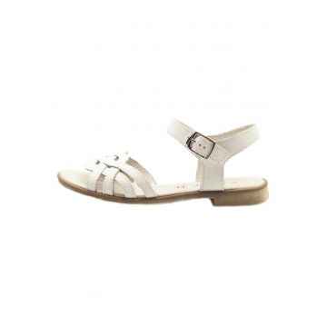 Sandale din Piele -  cu Talpa Subtire - K356-10A - Alb