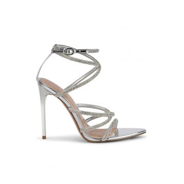 Sandale din piele ecologica cu toc stiletto