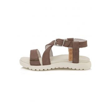 Sandale din Piele Fetite -  Talpa Groasa - AC055-1A - Maro -
