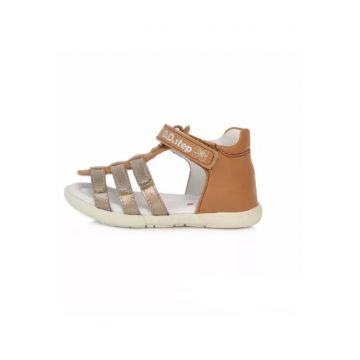 Sandale Fete -  din Piele - Inchise la Spate - AC048-790 - Maro