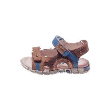 Sandale pentru Baieti -  cu Scai - Flexibile - Maro cu Albastru - A039-16A - Maro