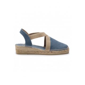 Espadrile femei -  cusute manual - albastru -