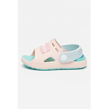 Sandale cu model colorblock si toc